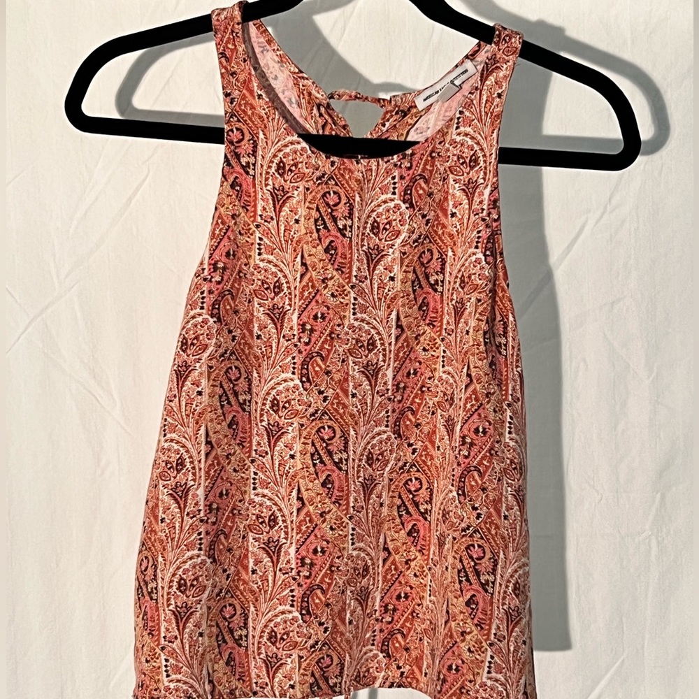 AE size XS tank with paisley print with lace up detailing on back